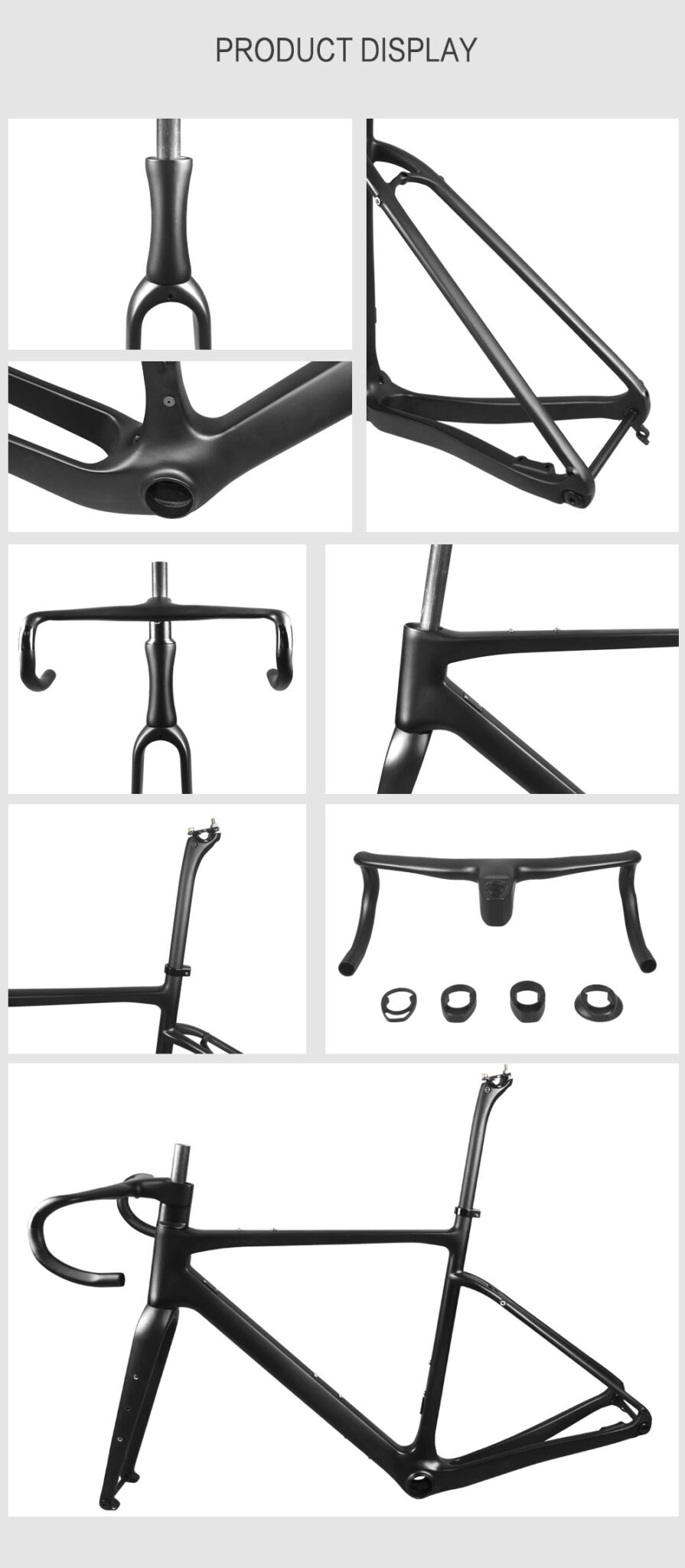 YFR045 T1100 Disc Brake Carbon Fiber Road Frame 142MM Carbon Road Bike