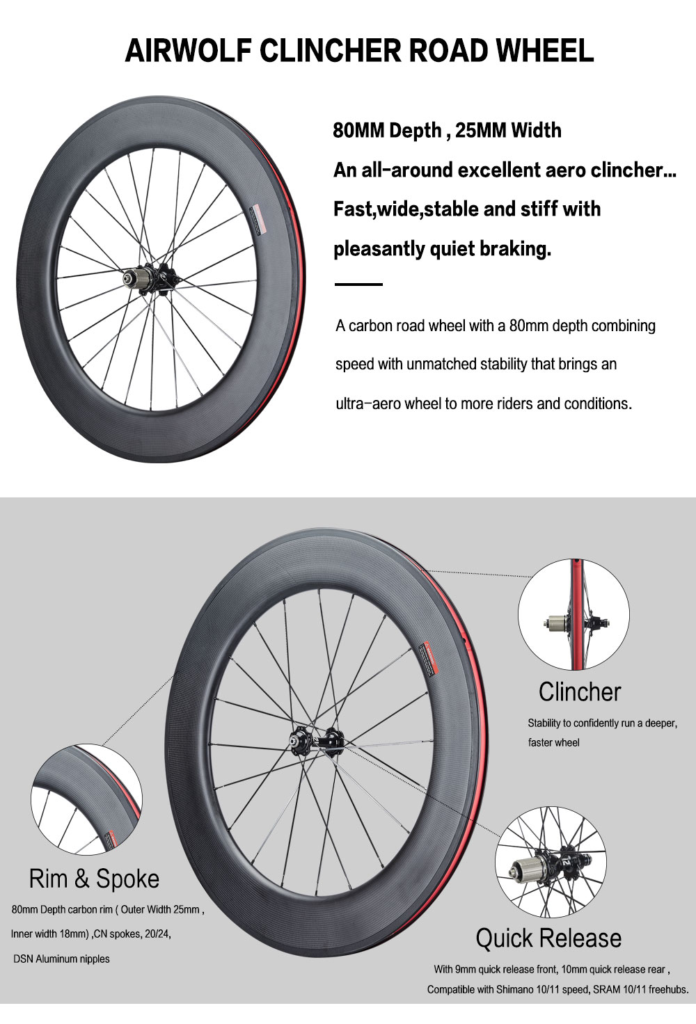 Carbon Wheelset Rim Brake