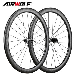 AIRWOLF Carbon Laufräder Rennrad Fahrrad Laufrad 700C 90*25mm Clincher 3K Matte 